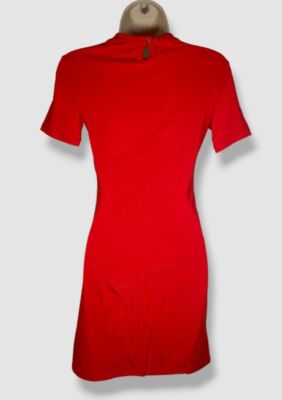 $790 Paco Rabanne Women's Red Short Sleeve Draped Mini Dress Size 36 | eBay