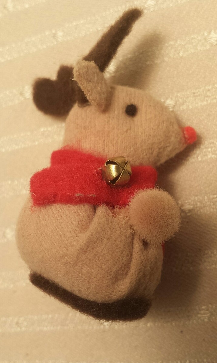 Peluche Cerf De Noël - N°S230 - Marque RUSS - Occasion - Décoration De Noël Vintage
