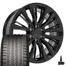 22 Black 84638161 Wheels Goodyear Tires Tpms Fit Silverado Tahoe Suburban