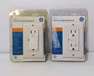 GE White Ground Fault Receptacle 17822 TWO (2) NEW/UNUSED