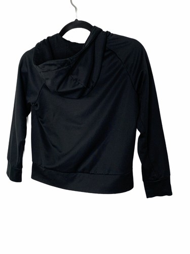 Nike Dri-Fit Youth Full Zip Jacket Medium Black Orange Graphic Swoosh Pockets - Picture 3 of 6