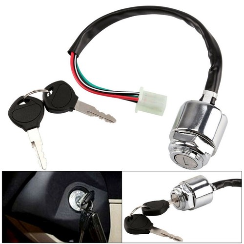 Universal Motorcycle Ignition Barrel Key Switch 4 wire Quad On Off Pit Motorbike - Picture 8 of 13