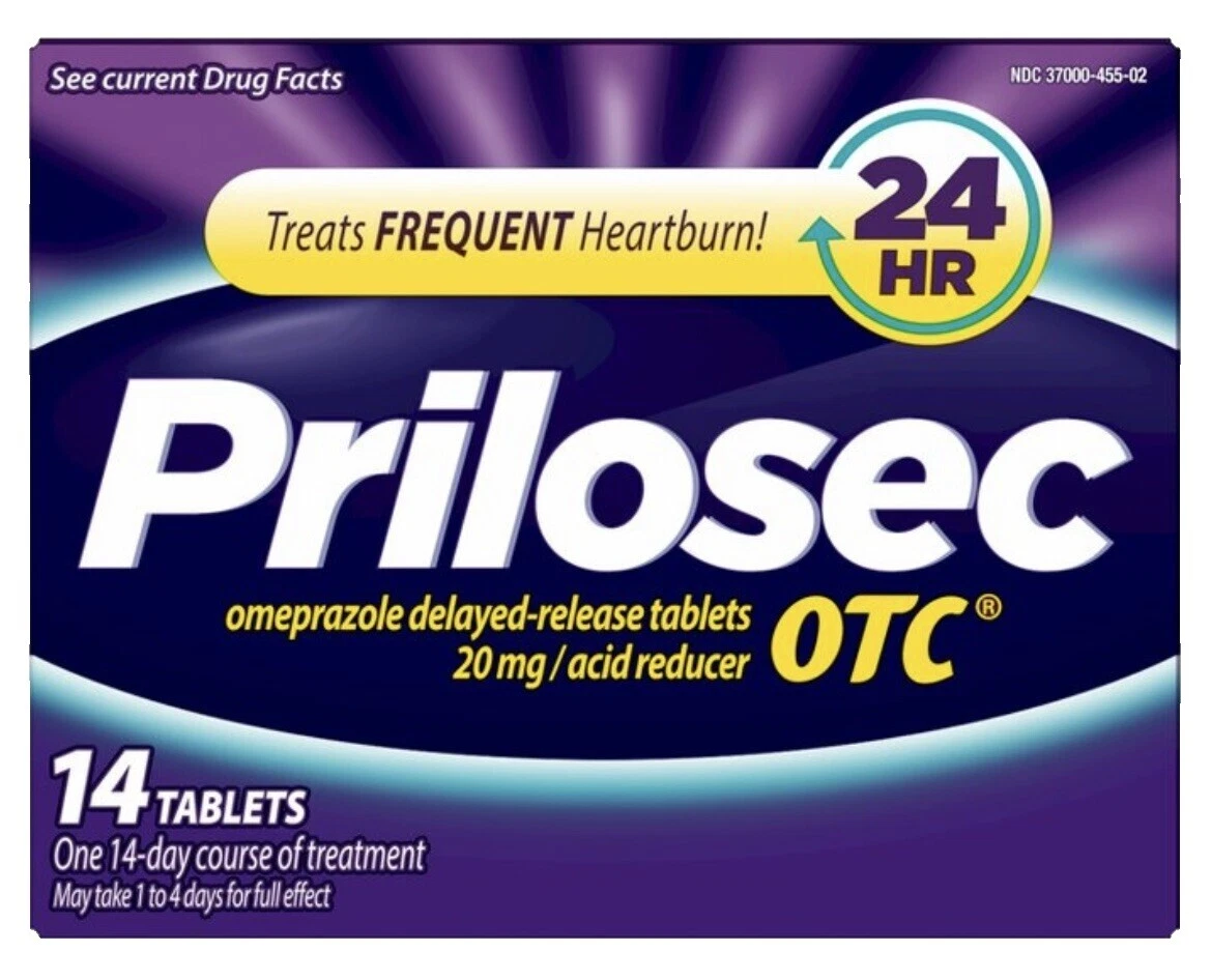 Prilosec OTC Pill Over-The-Counter Digestion & Nausea Medicine