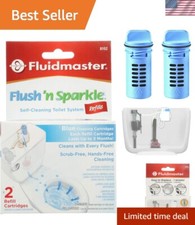 Easy Install Flush 'n Sparkle Toilet Bowl Cleaner Refills - Lasts 3 Months, Blue