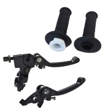 Pair Black CNC  Clutch + Brake Lever Set +Throttle Grips F Motorcycle Dirt Bike
