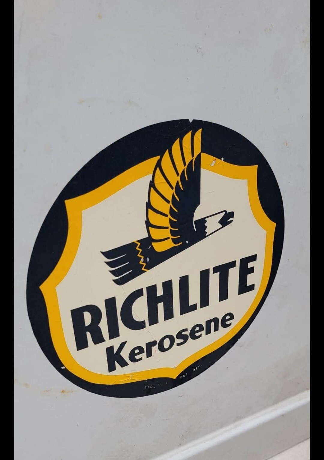 Richlite KEROSENE Original Decal On Porcelain Sign (28x28 In) Aprox ...