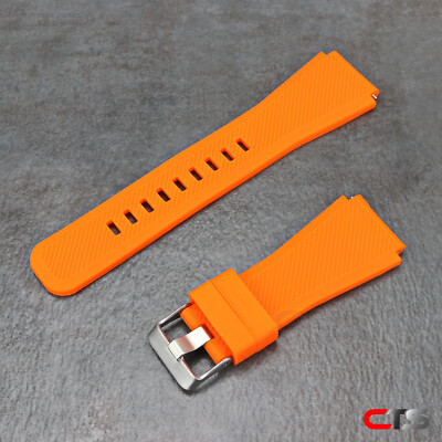 Silicone Large ORANGE Band 22mm For Samsung Smart Watch SM-R760 R770 R800 R840