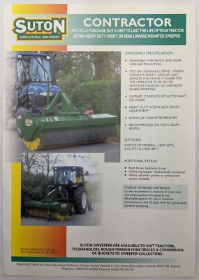 Suton Agricultural Machinery Contractor Sweeper Single Sheet Brochure ...