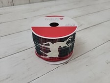Celebrate It Christmas Noel Wired Ribbon 2 1/2" x 20 ft Red/Grn Plaid Reindeer