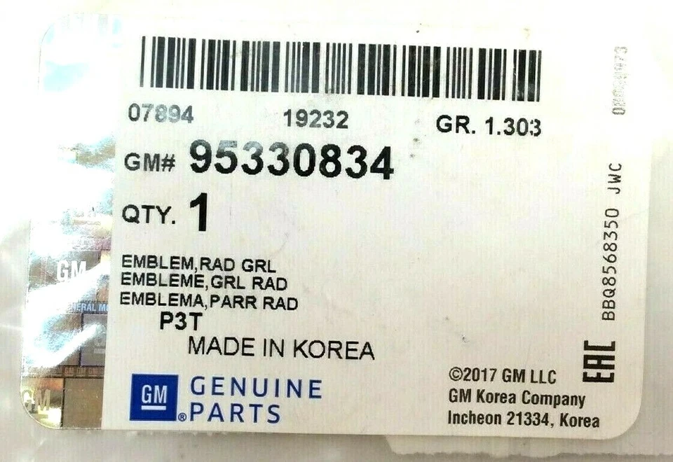 Buick Encore 2013 2014 2015 2016 parrilla delantera Trishield emblema nuevo OEM 95330834 Foto 4 de 4