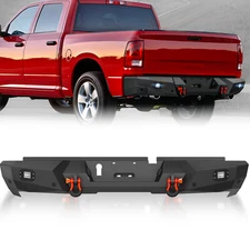 Rear Bumper W/ Sensor Holes For 2009-18 Dodge Ram 1500&19-2024 Ram 1500 Classic