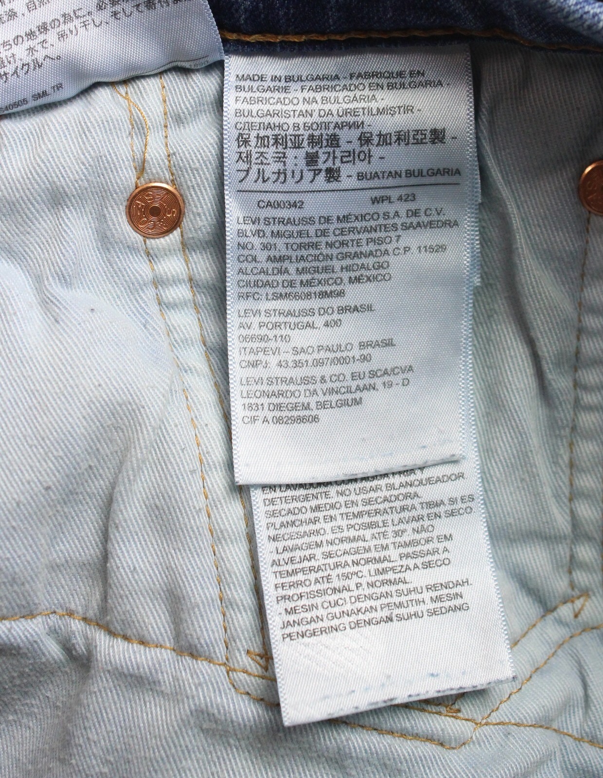 Levi's 512 Premium Big E Jeans Mens W32/L32 Slim Tapered Fit Warm Whiskers thumbnail 8