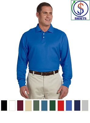 D110 Devon&Jones Men's Pima Piqué Long-Sleeve Polo Shirt S-4XL 100% Pima cott