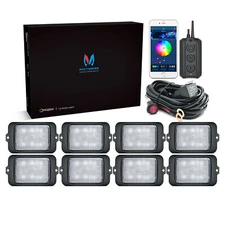 MICTUNING C3 RGBW LED Rock Lights Kit - 8/12/16/20 Pods Neon Underglow Lights