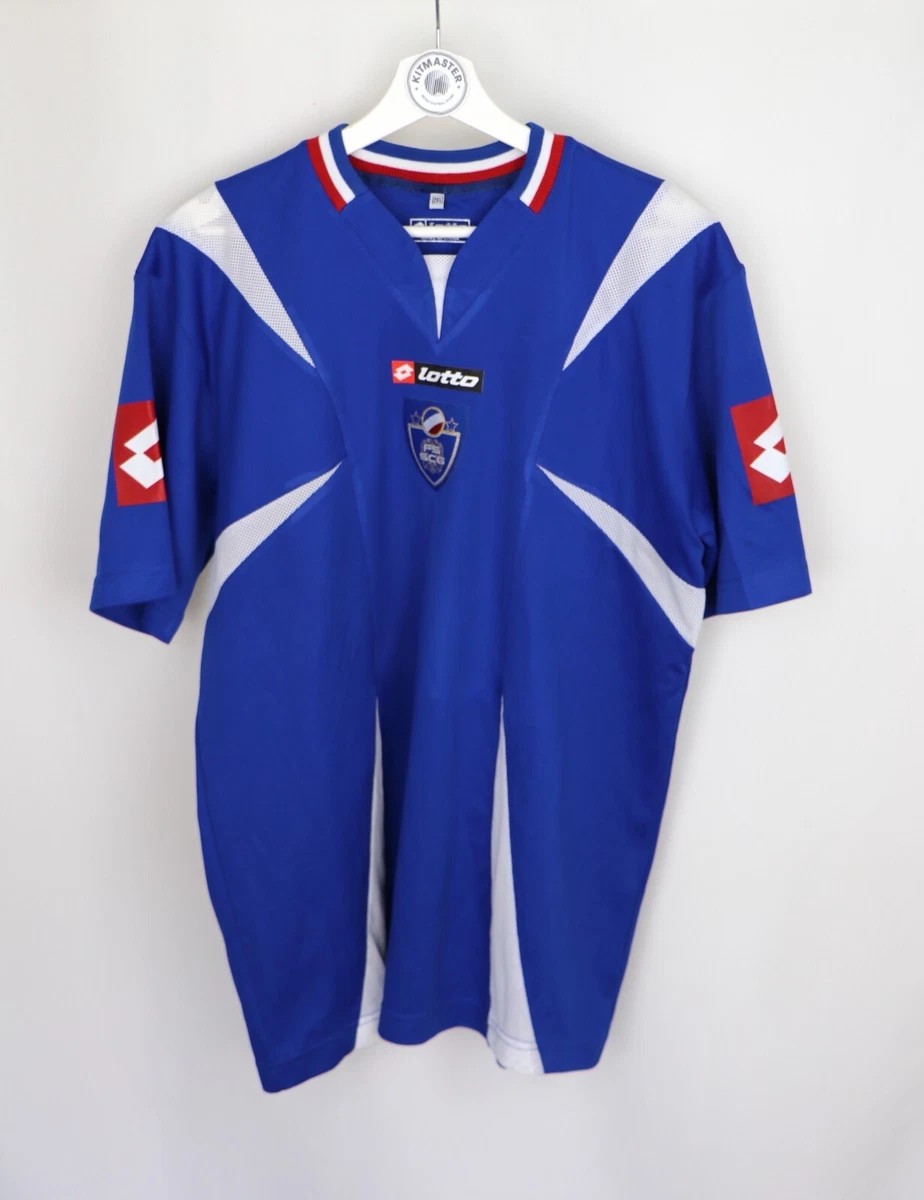 Maillot de football rouge vintage Lotto AC Milan manches