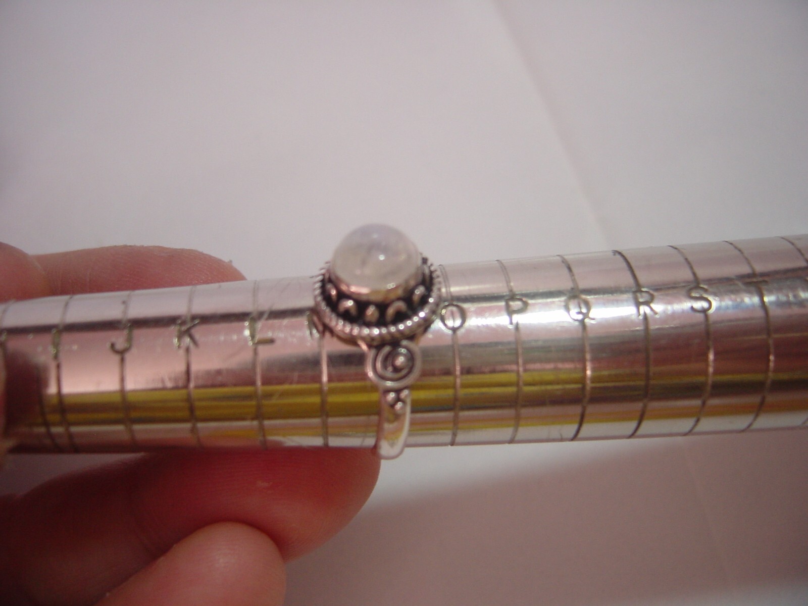 Solid Silver Vintage Ring-incredible rainbow moon… - image 10