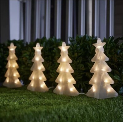 GE Staybright Random Sparkle 4 ct. LED Christmas Tree Pathway Markers Warm White