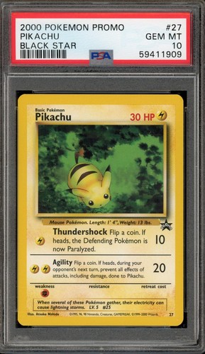Pokemon Pikachu Black Star Promo 27 PSA 10 Gem Mint