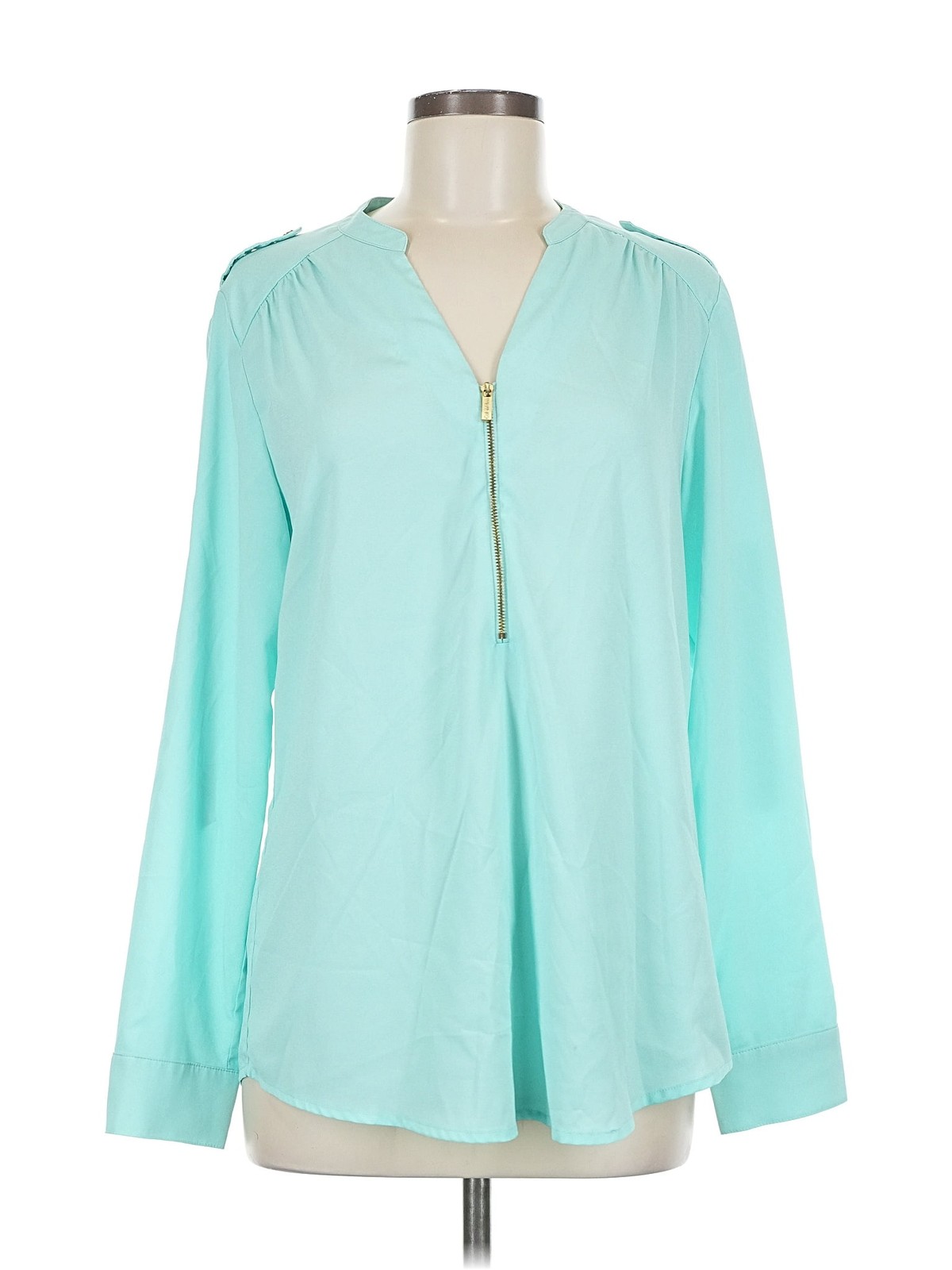 Calvin Klein Women Green Long Sleeve Blouse M