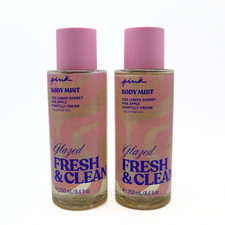 Victoria's Secret Pink Glazed Fresh  Clean Body Mist 8.4 fl oz 2 pack - NEW