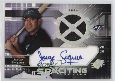 2004 SPx SPXciting Rookies Jersey 28/799 Jorge Sequea #181 Rookie Auto RC 2r5