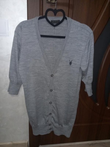 Men AllSaints Sweater Grey Wool 36 / S / 44 #4UBO