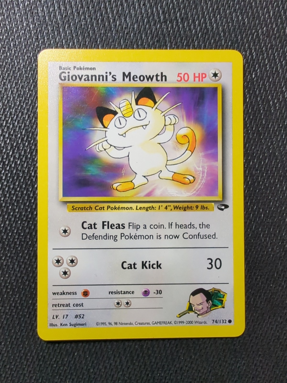 Pokémon Giovanni's Meowth Gym Challenge 74 Unlimited Common - NM Ken Sugimori