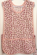 Spring Everyday Cobbler Style Adult Apron Pocket White Daisy Flower Pink