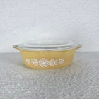 New ListingVintage Pyrex #471 Butterfly Gold Floral 1 Pint Casserole Dish & #470C Glass Lid