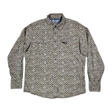 Wrangler Retro Pearl Snap Shirt Men's XLT Brown Blue Rodeo Cowboy Western
