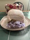 Lord & Taylor Wide Brim Light Pink Floral Hat Decorative Flower Women Formal S — photo 4