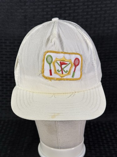 Vintage Tennis Baseball Hat Country Club Golf Patch