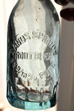 Sands Springs Root Beer Bottle &ndash; 99 9/10% Pure &ndash; Applied Lip &ndash; Mug Base &ndash; 1880s
