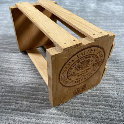 #ad #ad Vintage Napa Valley Box Company Wood CD Storage Box Holder Brown Stackable $19.99