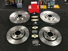 FOR AUDI A4 S LINE 2.0 TDI FRONT REAR DRILLED GROOVED BREMBO DISCS AND PADS SET