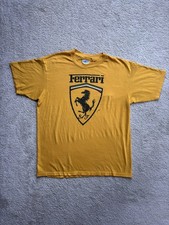 Vintage 80s Ferrari Motorsport Single Stitch Sneakers Tag Yellow T-Shirt Size L