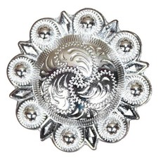 C-TY02 Set Of 2 Western Screw Back Concho Nickle Finish Saddle Bling Cowgirl