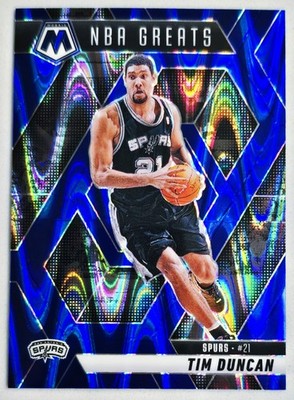 2024-25 MOSAIC TIM DUNCAN SEISMIC BLUE  PRIZM #291 SPURS HOF SP /149 RARE MINT 
