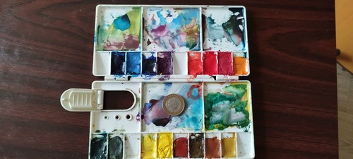 watercolour palette box 20 pans preloaded with selection of W&N tube colours - Picture 2 of 2