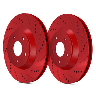 For BMW M3 01-06 ATL Autosports Drilled & Slotted Front Brake Rotors