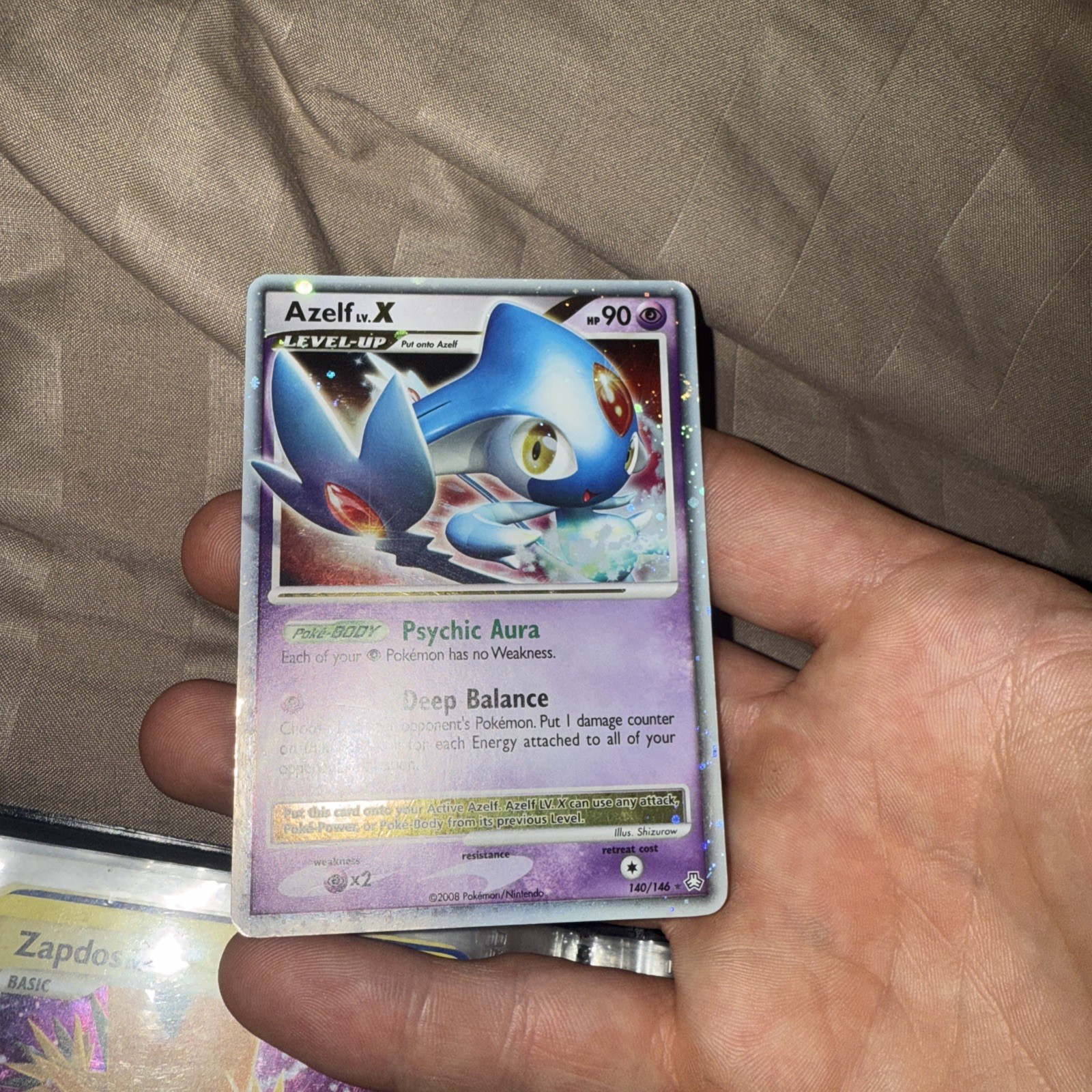 Azelf Lv X ~ 140/146 ~ Holo ~ LEGENDS AWAKENED ~ Pokemon Card lp 