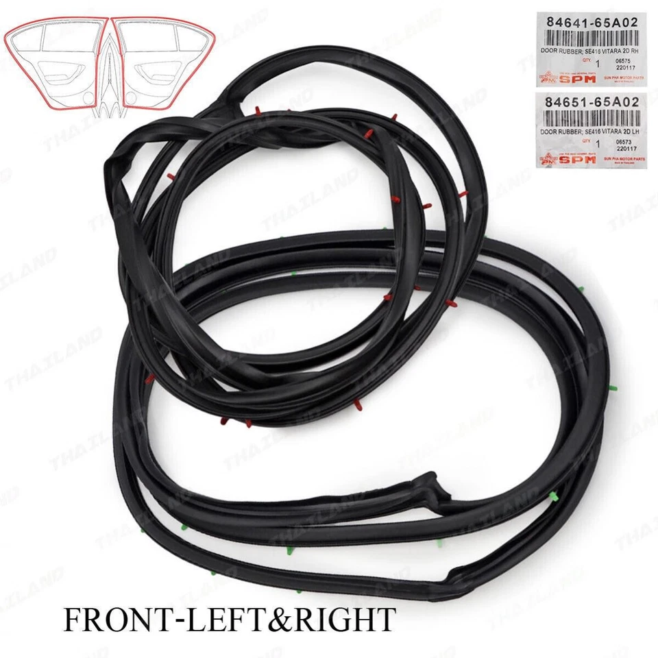 2X Front Door Rubber Seal Weatherstrip For Suzuki Vitara 2 Door 1992 - 1995 - Image 3 of 4