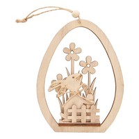 Vbs Holzsteckmotiv Ei AnhäNger Hase MöHre 3.5X11X14.5 Cm Osterdeko Basteln