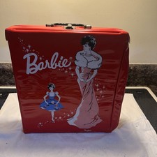 Vintage 1962 Barbie Doll Red Vinyl Carrying Case W/ Handle Divider FREE SHIP