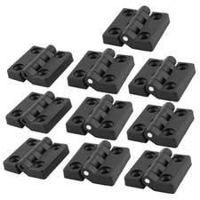 10 Pcs Black 50mm x 47mm 2-Leaf Reinforced Plastic Door Bearing Hinge