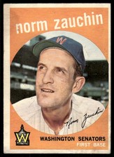 1959 Topps Norm Zauchin #311 Washington Senators