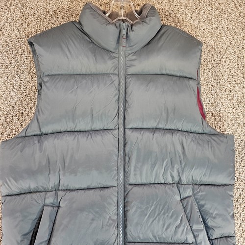 Old Navy Puffer Vest Mens XL Full Zip Pockets Gray - Picture 3 of 9