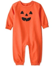 Halloween Jack O Lantern Outfit Pumpkin 1 Pc Jumpsuit Bodysuit ~ 6m ~ NWT