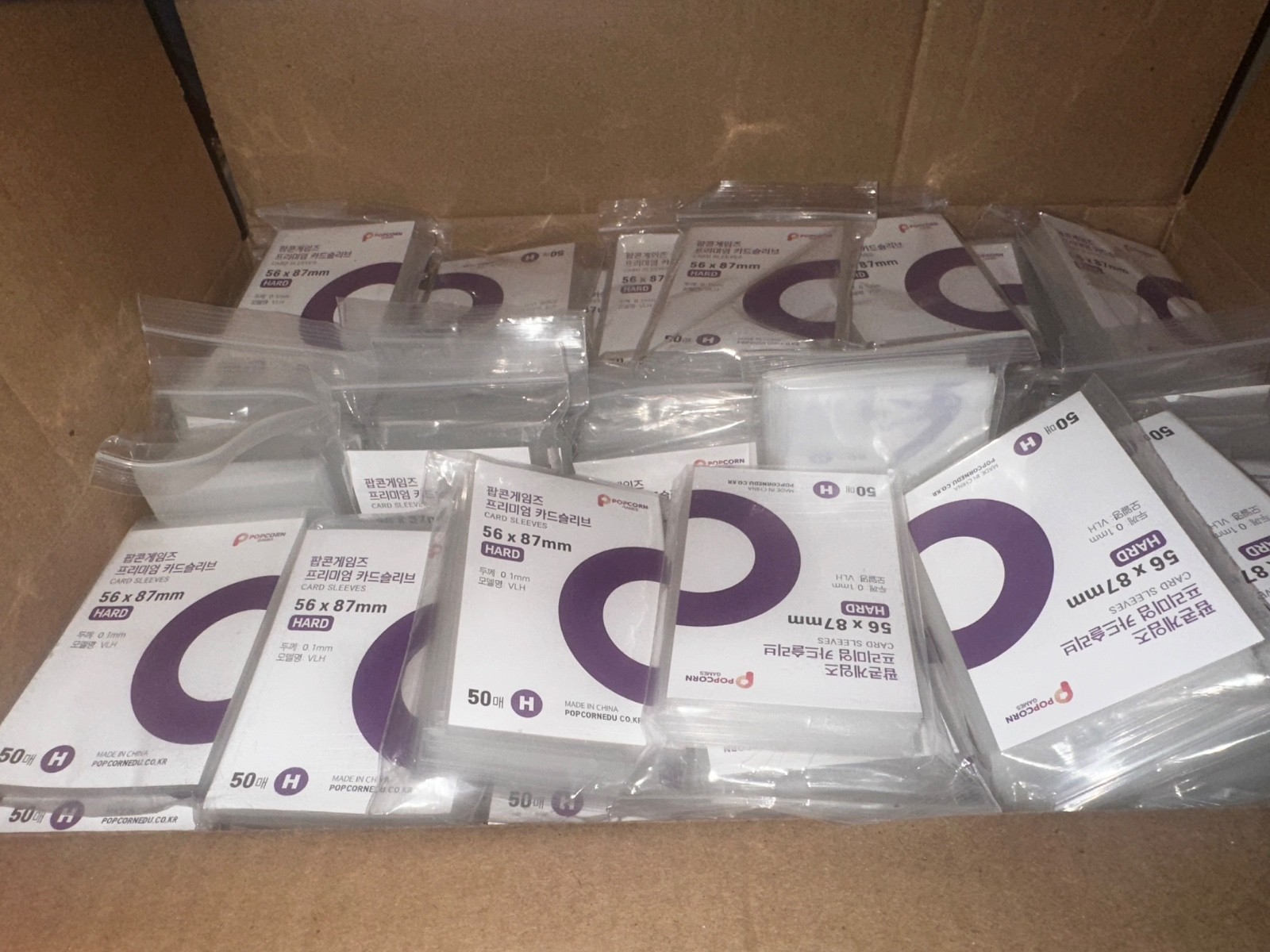 Popcorn Games Premium Photocard Sleeve - Kpop Trading Card 50ct (56×87mm, Hard)