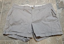 Old Navy Everyday Short Chino Shorts Womens 12 Gray Mid Rise 5 Inseam Casual